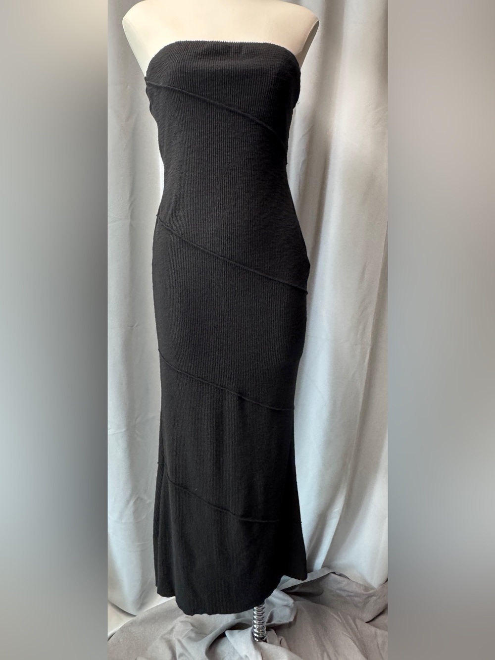 Princess Polly Black Strapless Ribbed Maxi dress